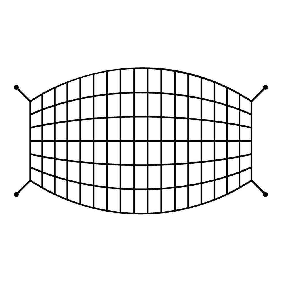 fisknät rep netto ikon svart Färg vektor illustration bild platt stil