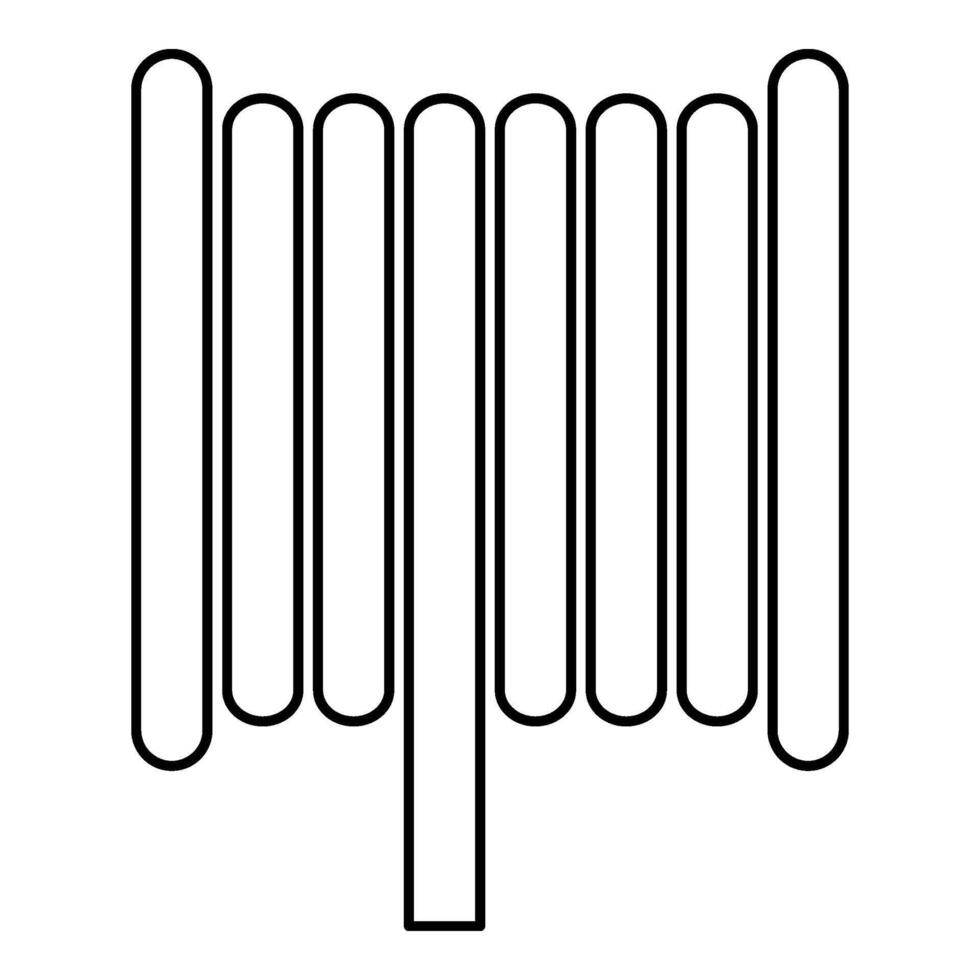 Kabel Spule Draht Spule Spule Kontur Gliederung Linie Symbol schwarz Farbe Vektor Illustration Bild dünn eben Stil