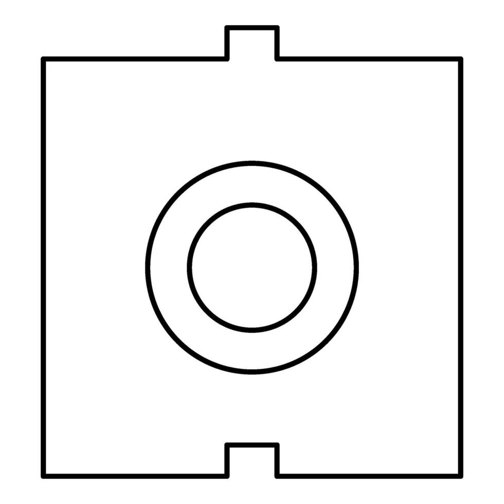 optisk kontakt hamn fiber kabel- laser stråle kontur översikt linje ikon svart Färg vektor illustration bild tunn platt stil