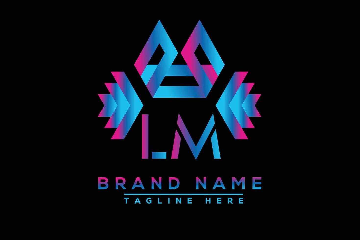 lm Brief Logo Design. Vektor Logo Design zum Geschäft.