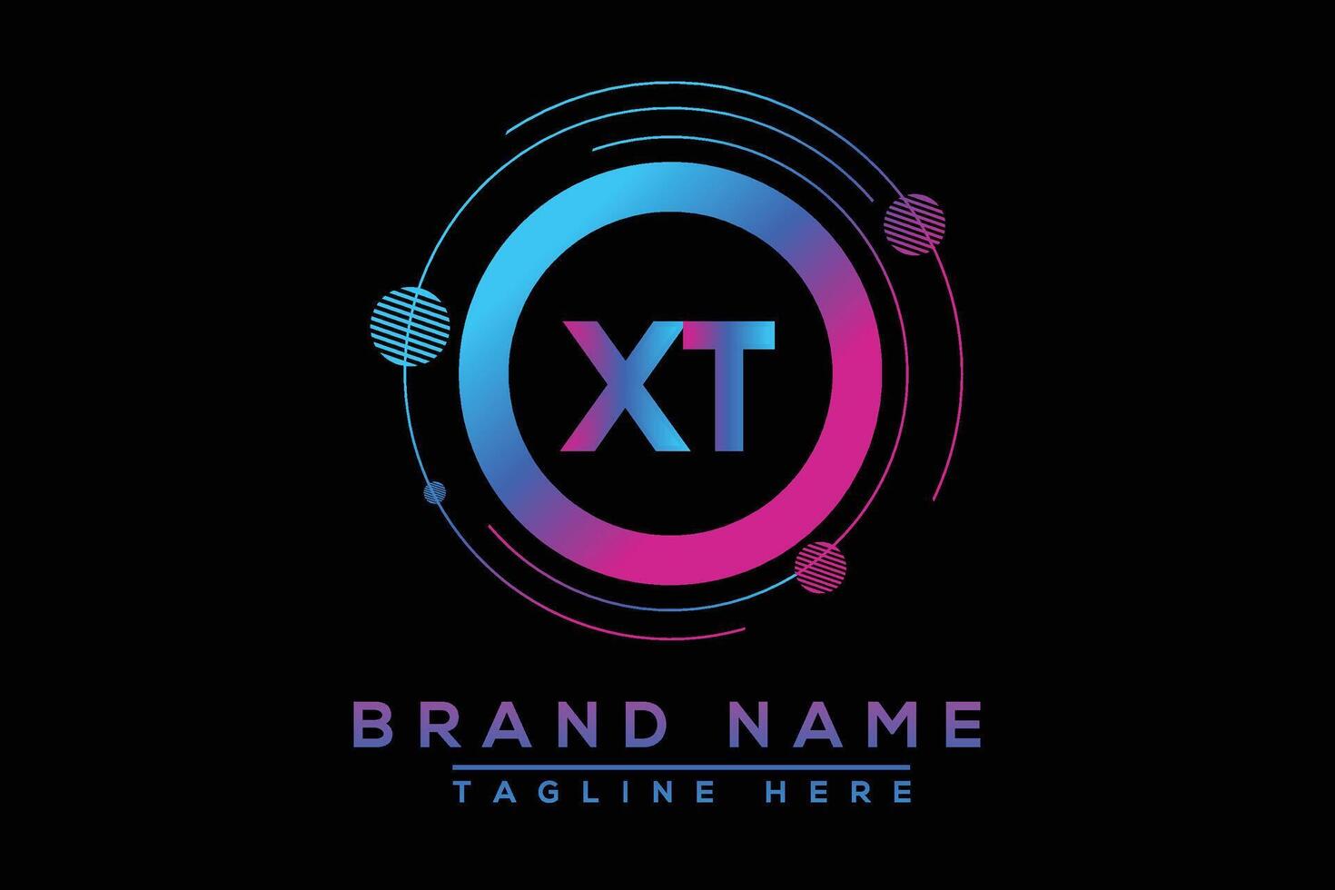 blå xt brev logotyp design. vektor logotyp design för företag.
