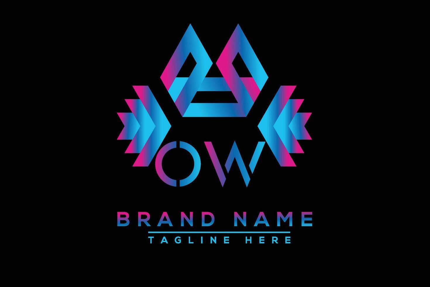 ow Brief Logo Design. Vektor Logo Design zum Geschäft.