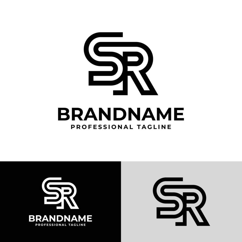 modern initialer sr logotyp, lämplig för företag med sr eller rs initialer vektor