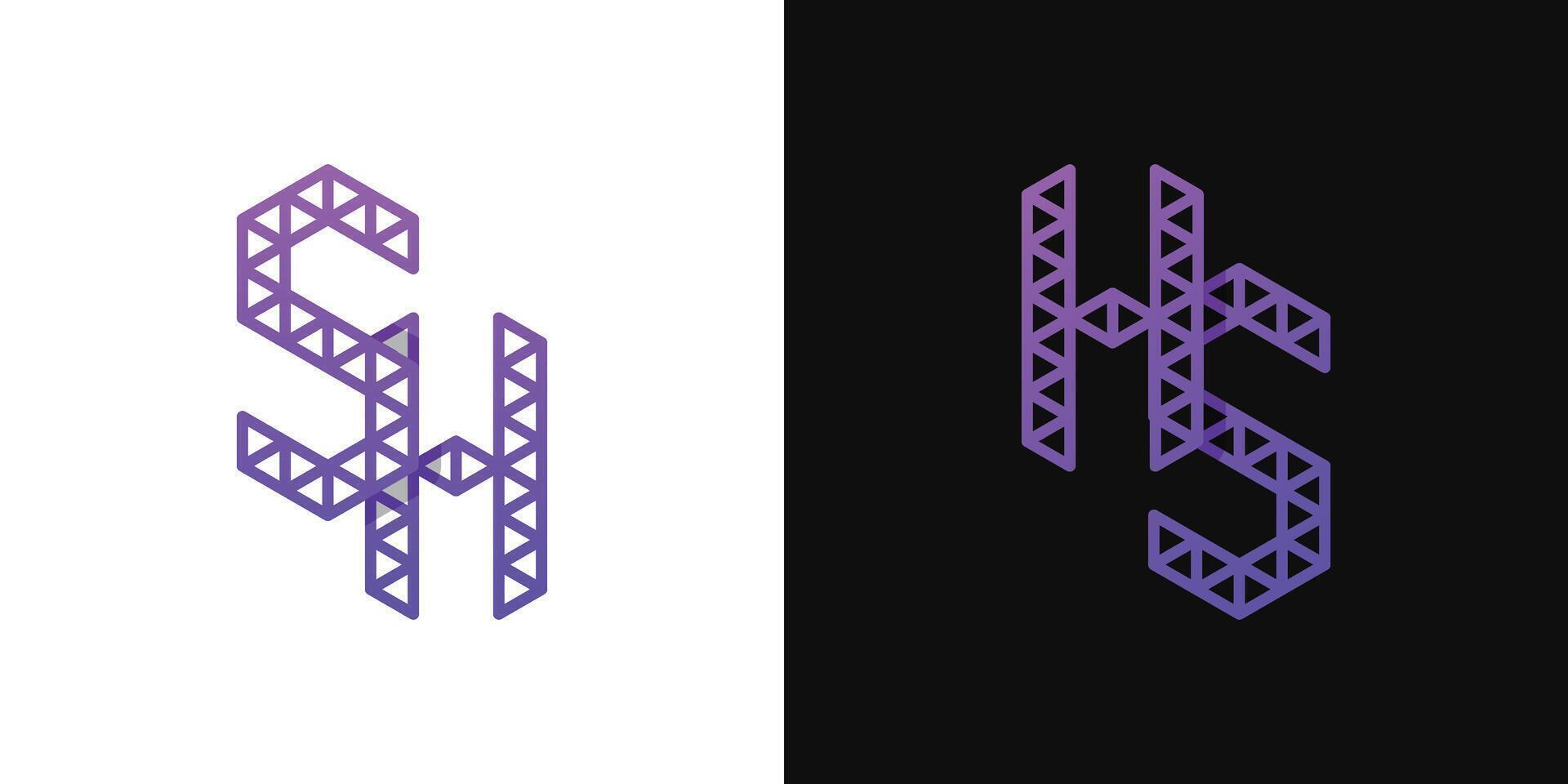 brev hs och sh polygon logotyp, lämplig för företag relaterad till polygon med hs eller sh initialer vektor