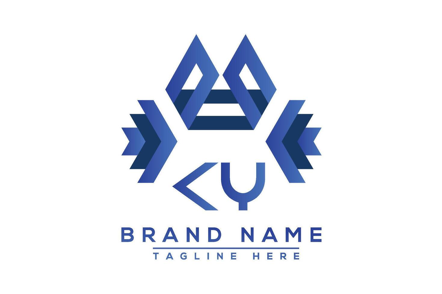 Brief ky Blau Logo Design. Vektor Logo Design zum Geschäft.