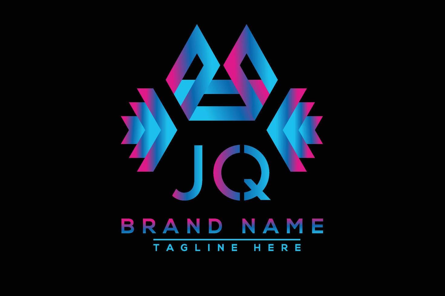 jq brev logotyp design. vektor logotyp design för företag.
