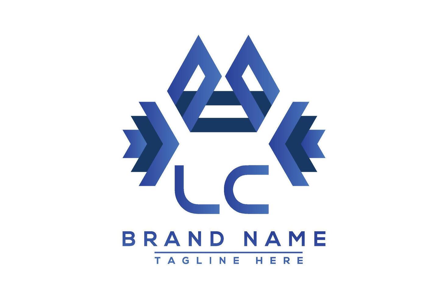 Brief lc Blau Logo Design. Vektor Logo Design zum Geschäft.