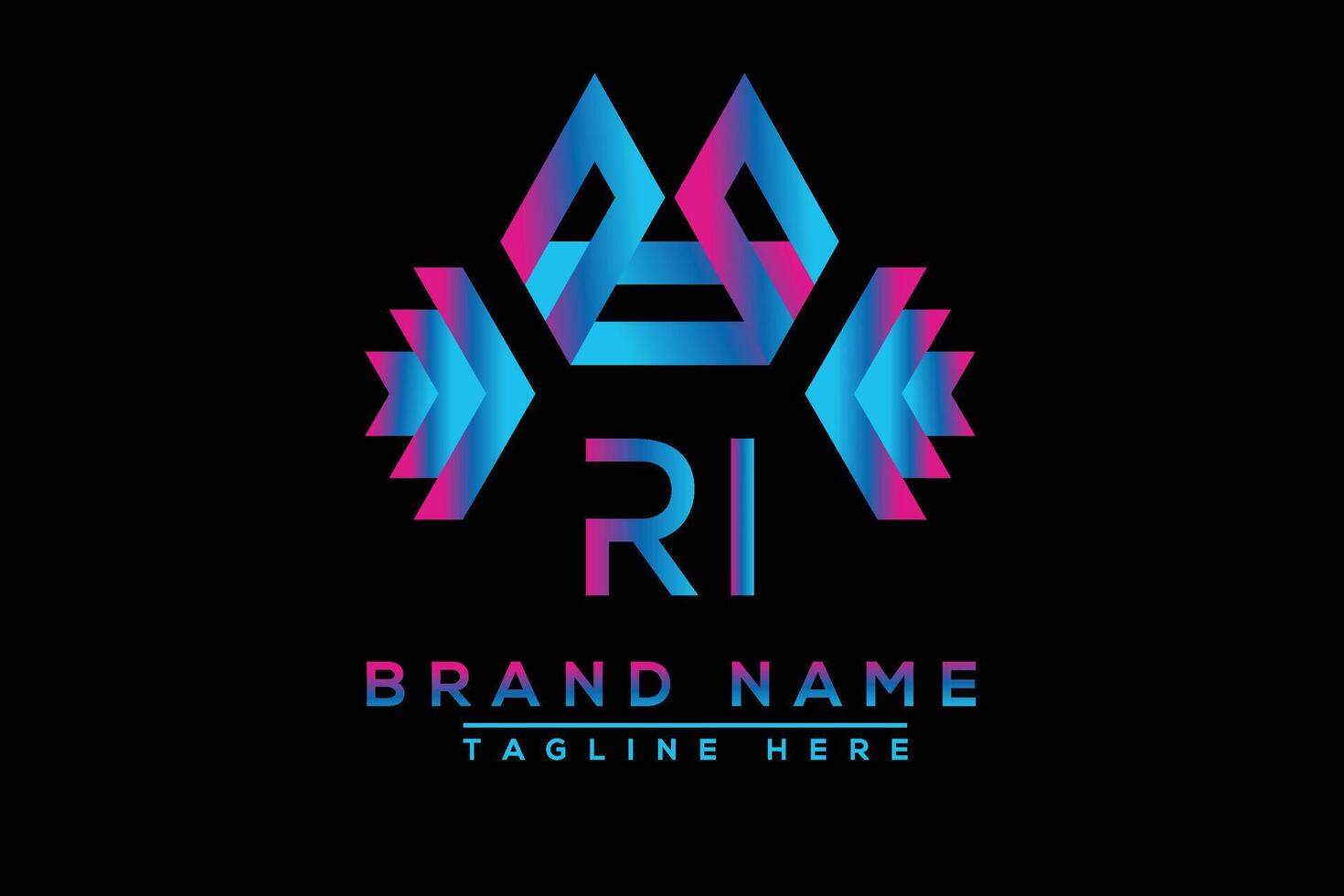 ri Brief Logo Design. Vektor Logo Design zum Geschäft.