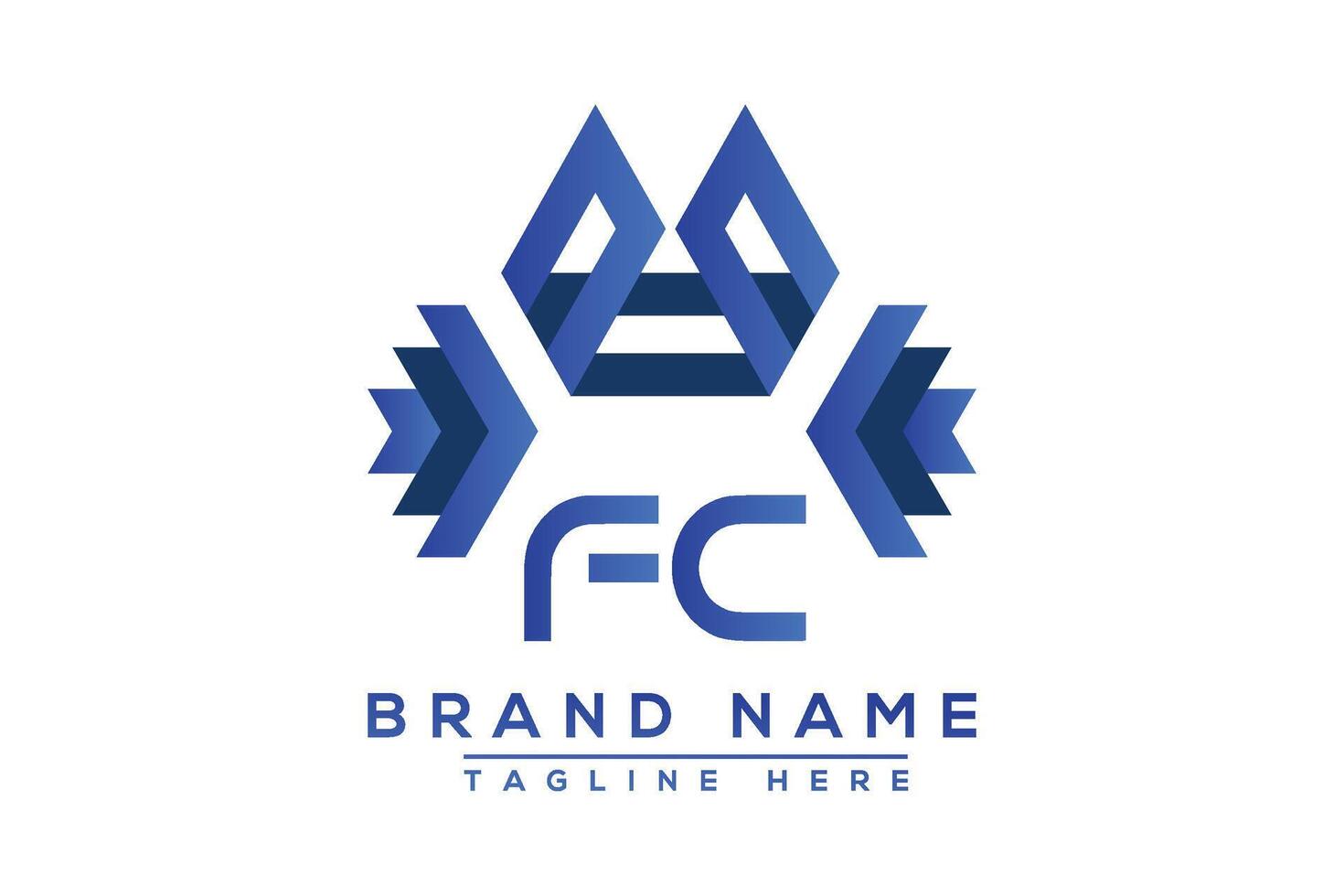 Blau fc Brief Logo Design. Vektor Logo Design zum Geschäft.