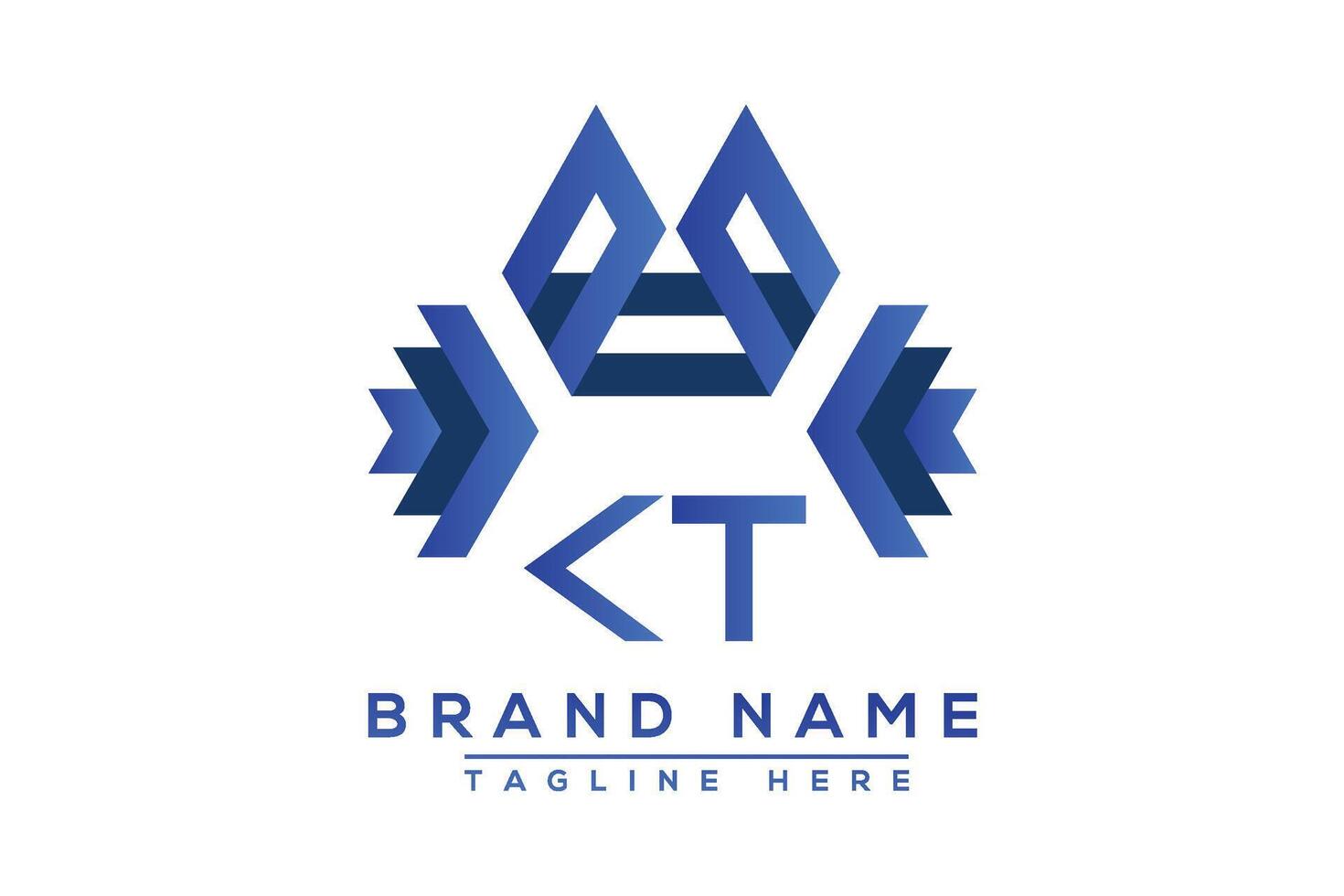 Brief kt Blau Logo Design. Vektor Logo Design zum Geschäft.