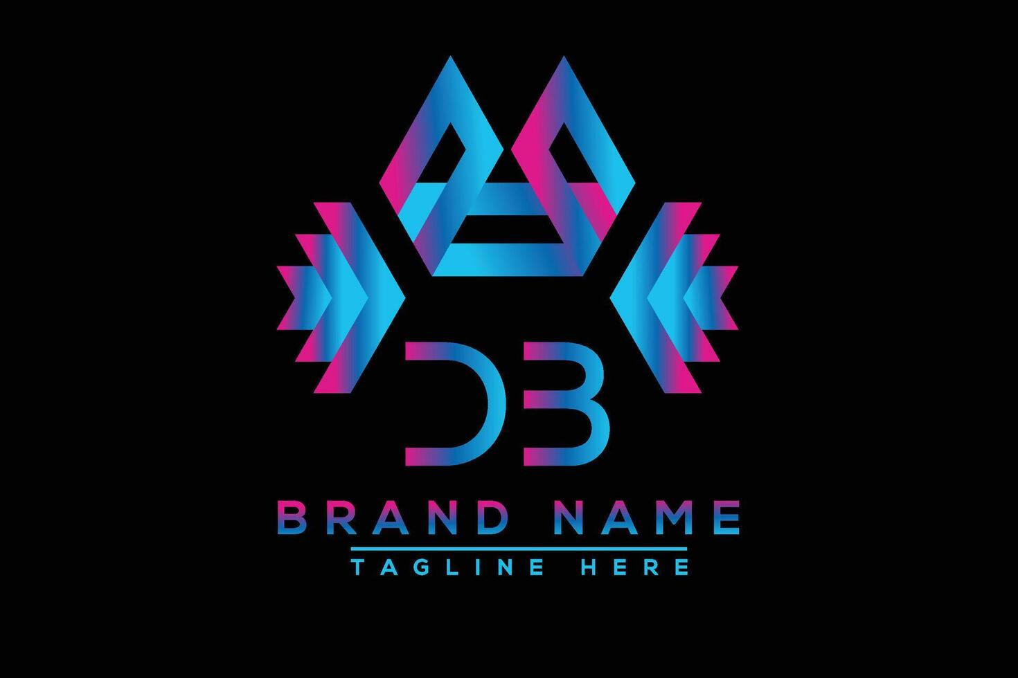 db Brief Logo Design. Vektor Logo Design zum Geschäft.