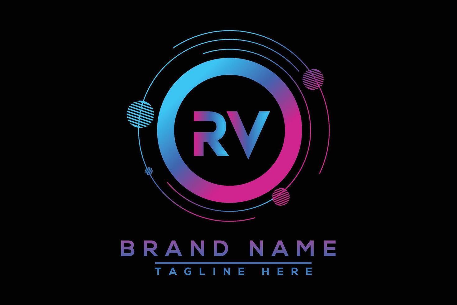 Blau rv Brief Logo Design. Vektor Logo Design zum Geschäft.