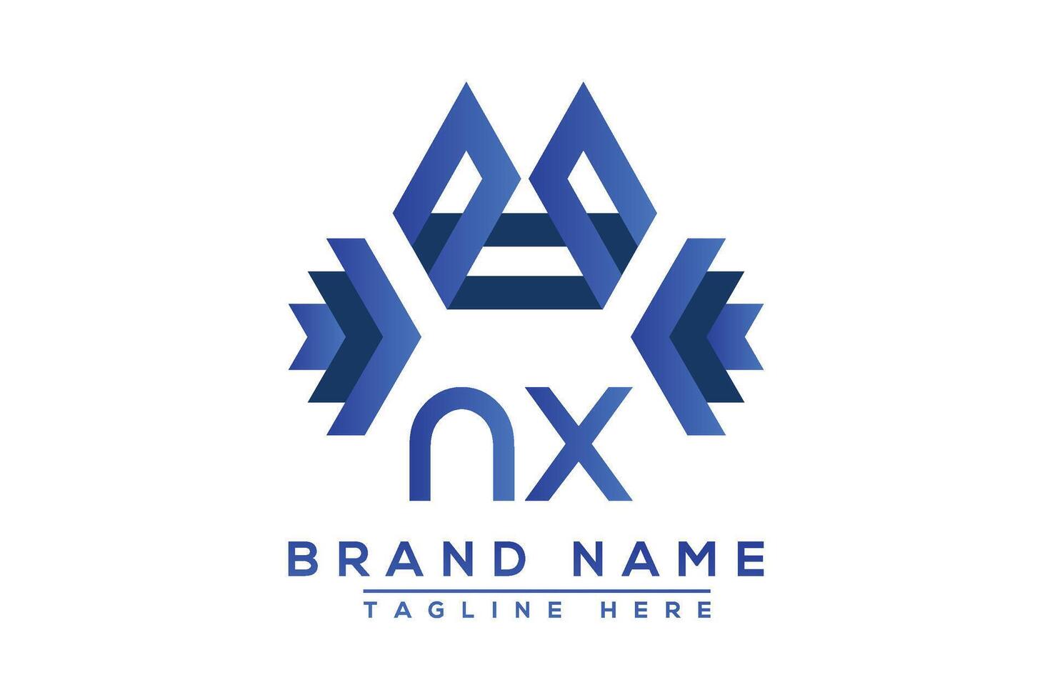 Brief nx Blau Logo Design. Vektor Logo Design zum Geschäft.