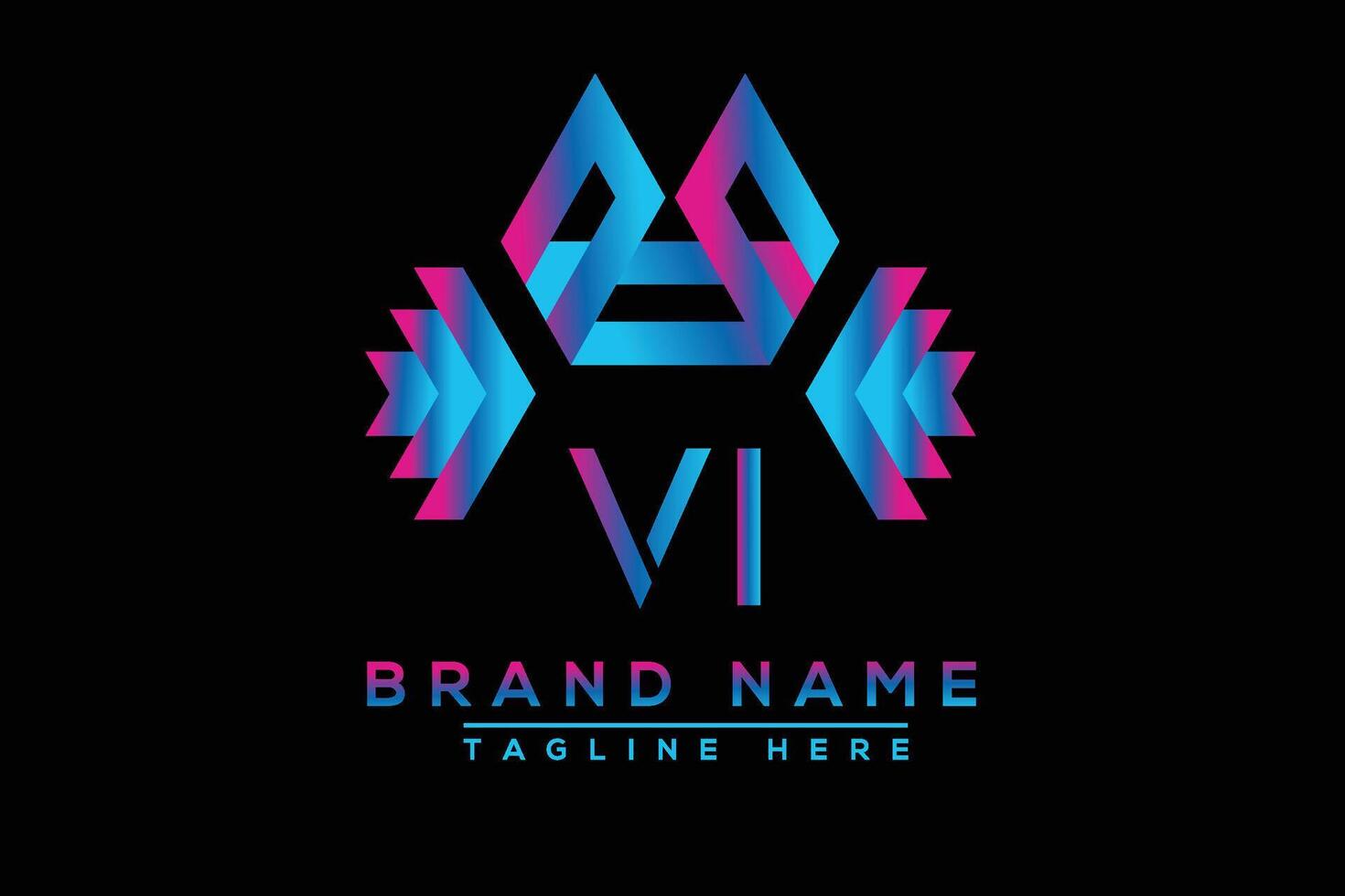 vi Brief Logo Design. Vektor Logo Design zum Geschäft.