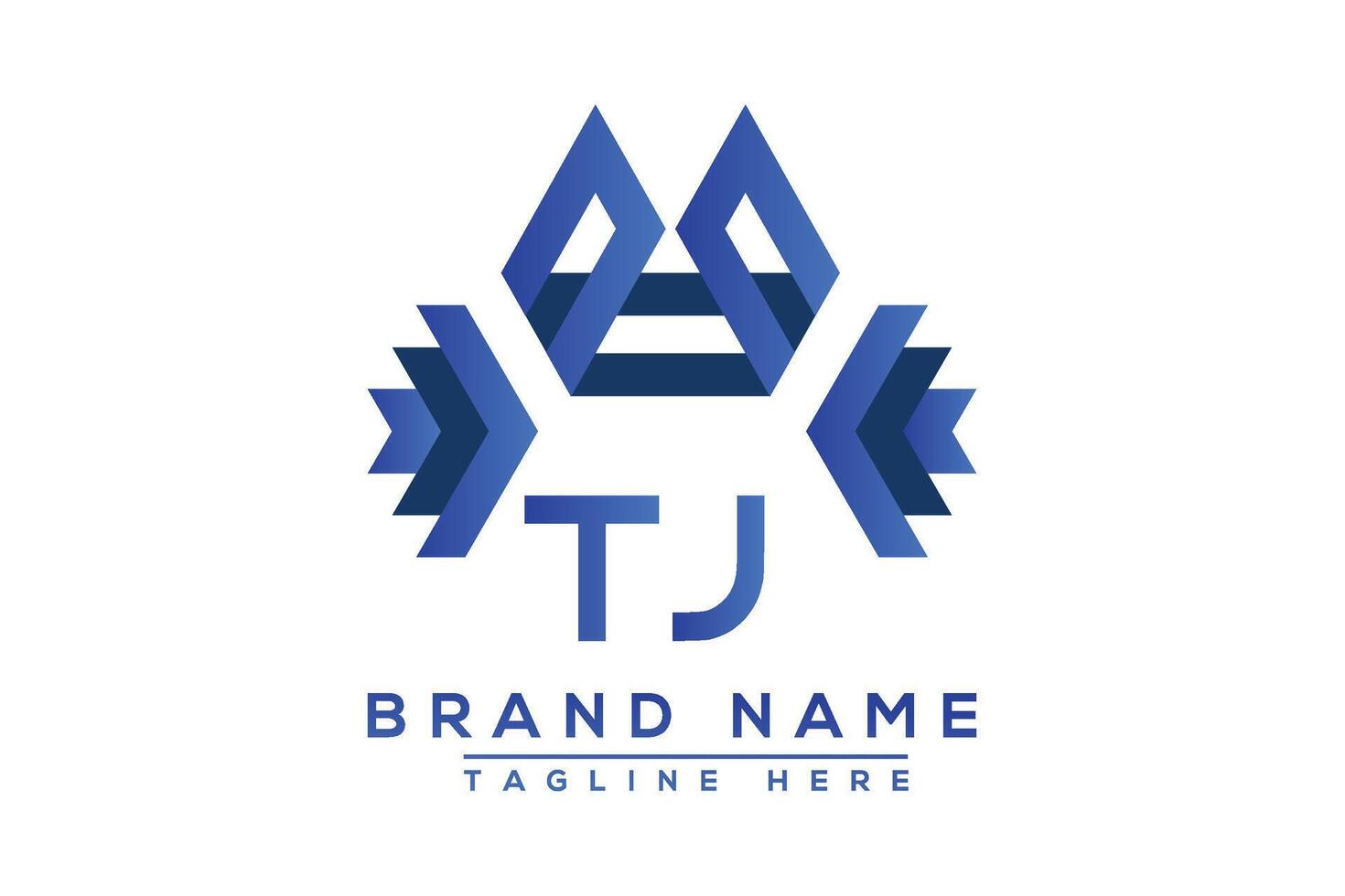 Brief tj Blau Logo Design. Vektor Logo Design zum Geschäft.