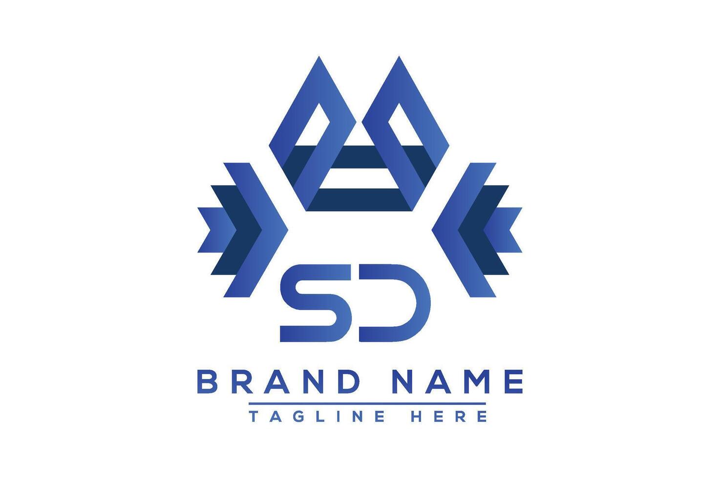 Brief sd Blau Logo Design. Vektor Logo Design zum Geschäft.