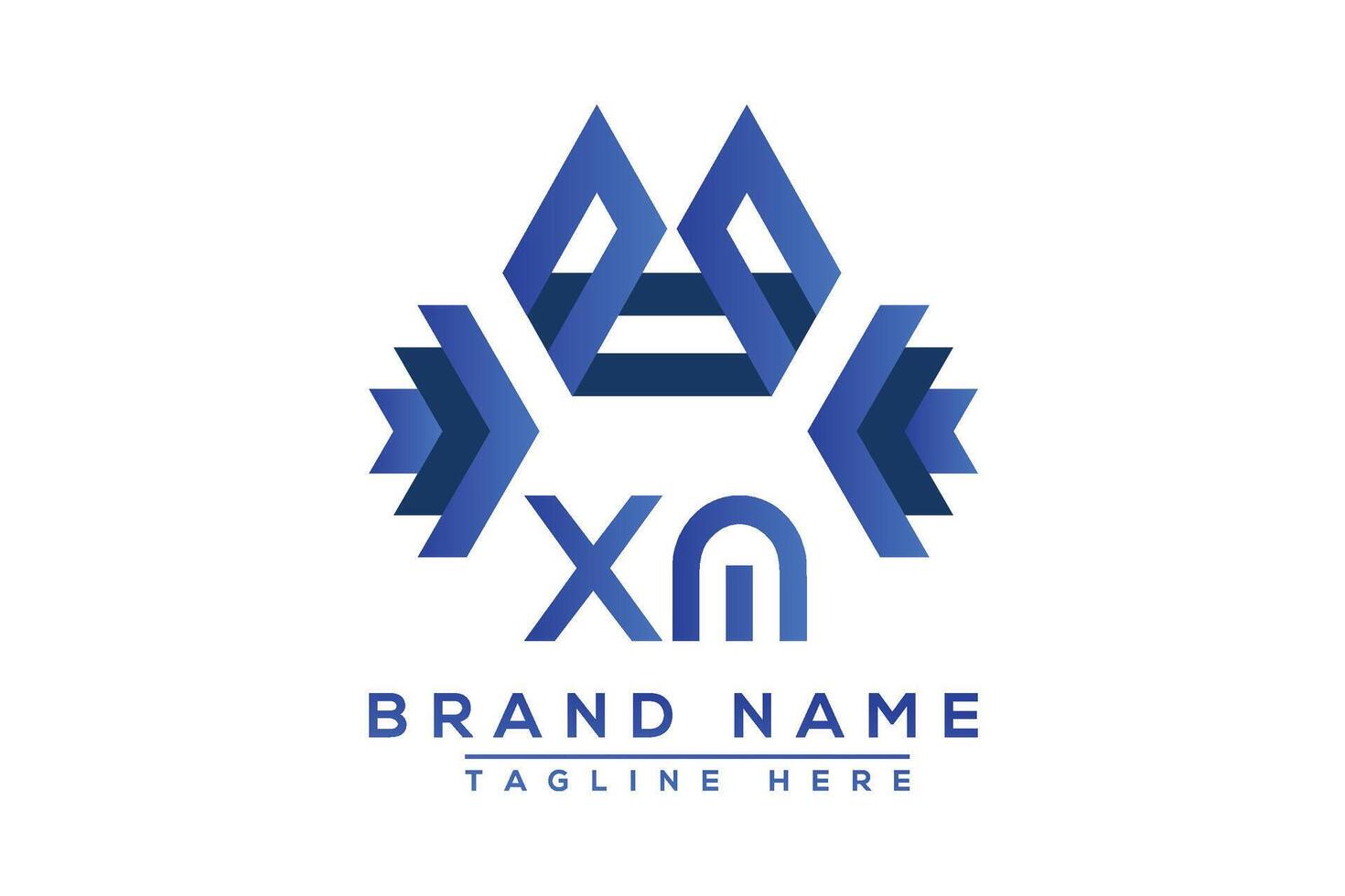 Brief xm Blau Logo Design. Vektor Logo Design zum Geschäft.