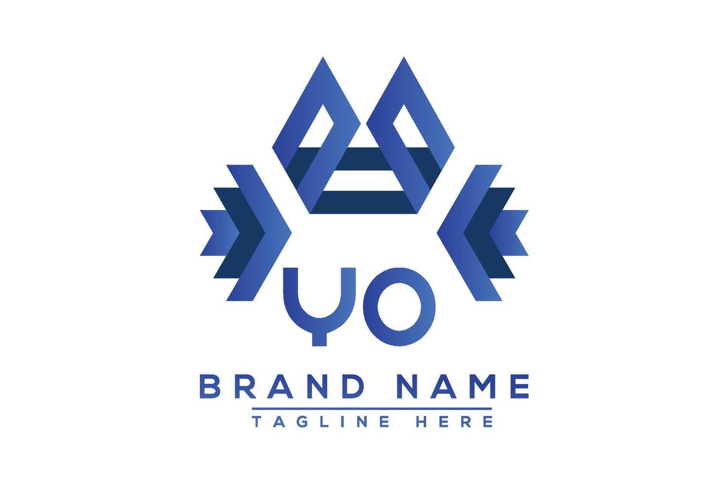 Brief yo Blau Logo Design. Vektor Logo Design zum Geschäft.