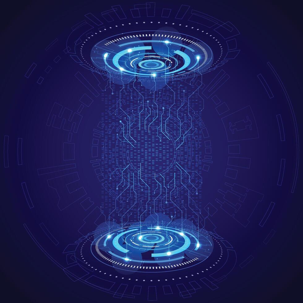 abstrakt futuristisch Schaltkreis Tafel Kommunikation Blau Farbe Technologie Innovation Konzept Hintergrund. vektor