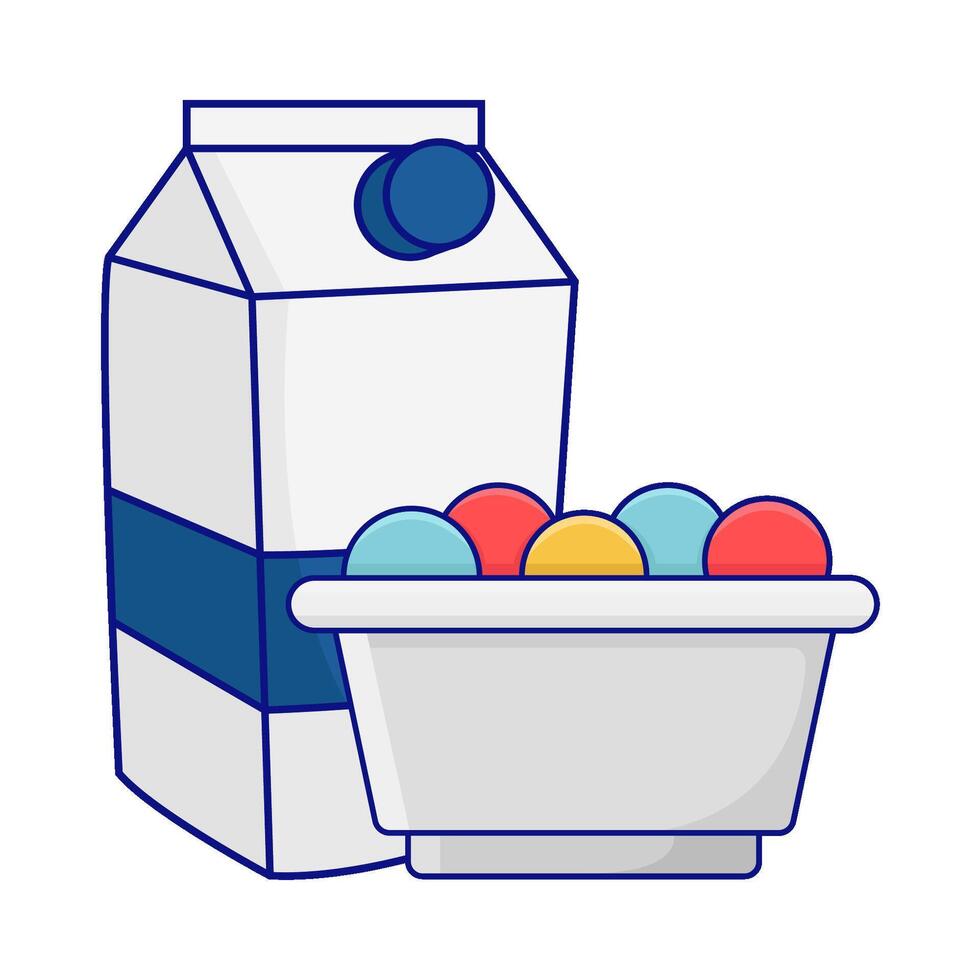 Box Milch mit Müsli Illustration vektor
