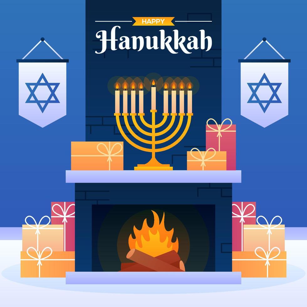 lyckligt hanukkah -koncept vektor