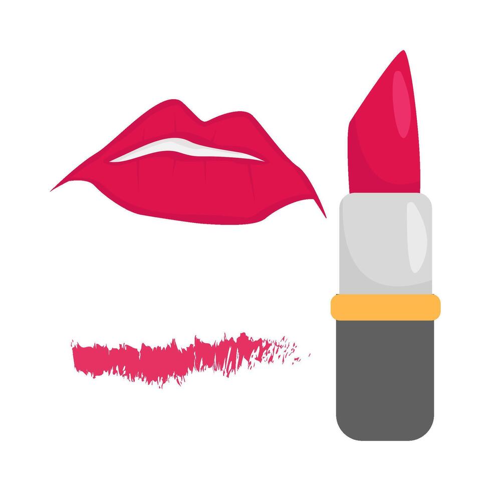 Lippen, Lippenstift mit Prüfer Lippenstift Illustration vektor