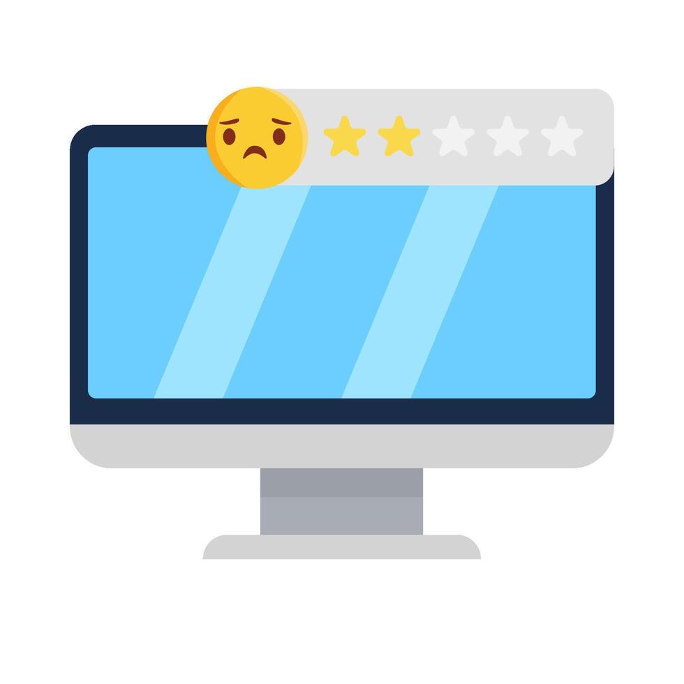 recension stjärna, emoji med dator illustration vektor