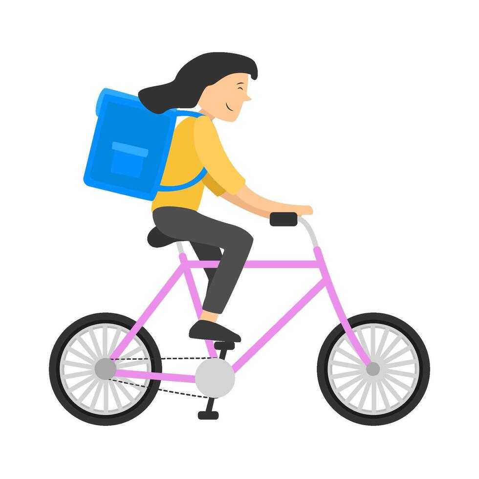 människor rida cyklar illustration vektor