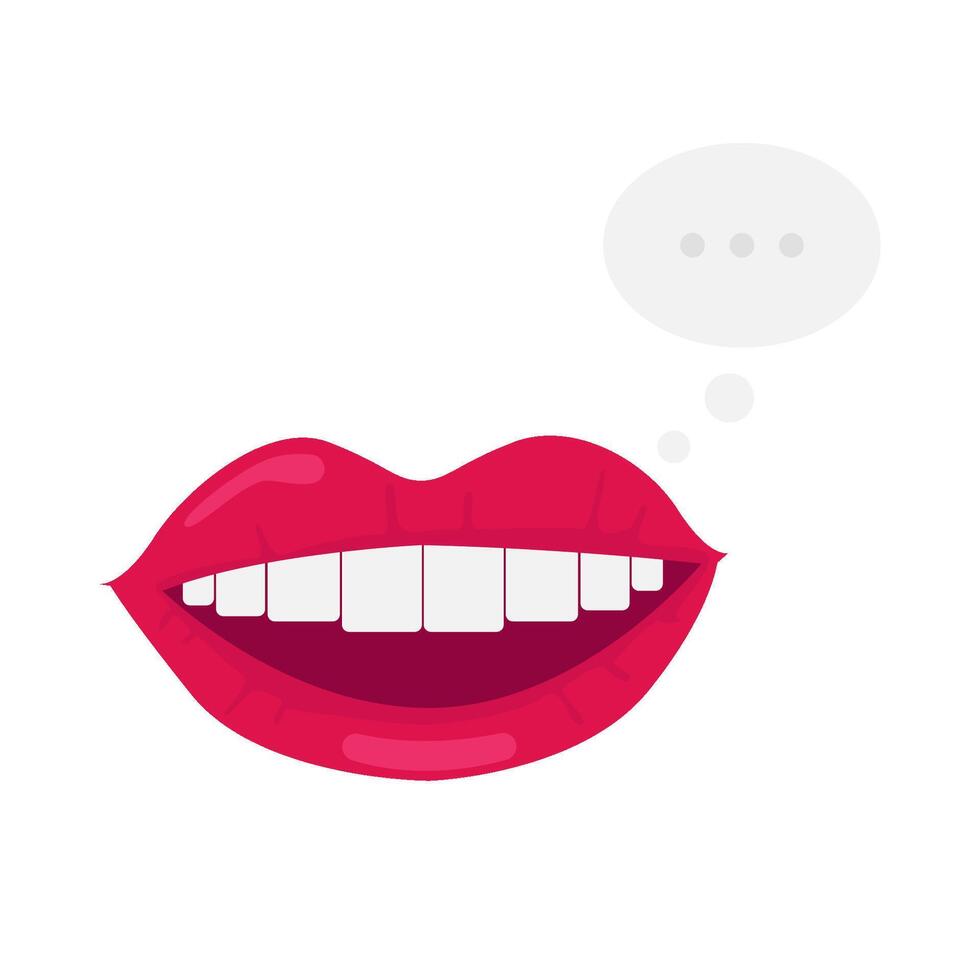 Lippen Rosa Frauen mit Rede Blase Illustration vektor