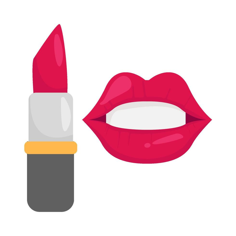 Lippen Frauen mit Lippenstift Illustration vektor