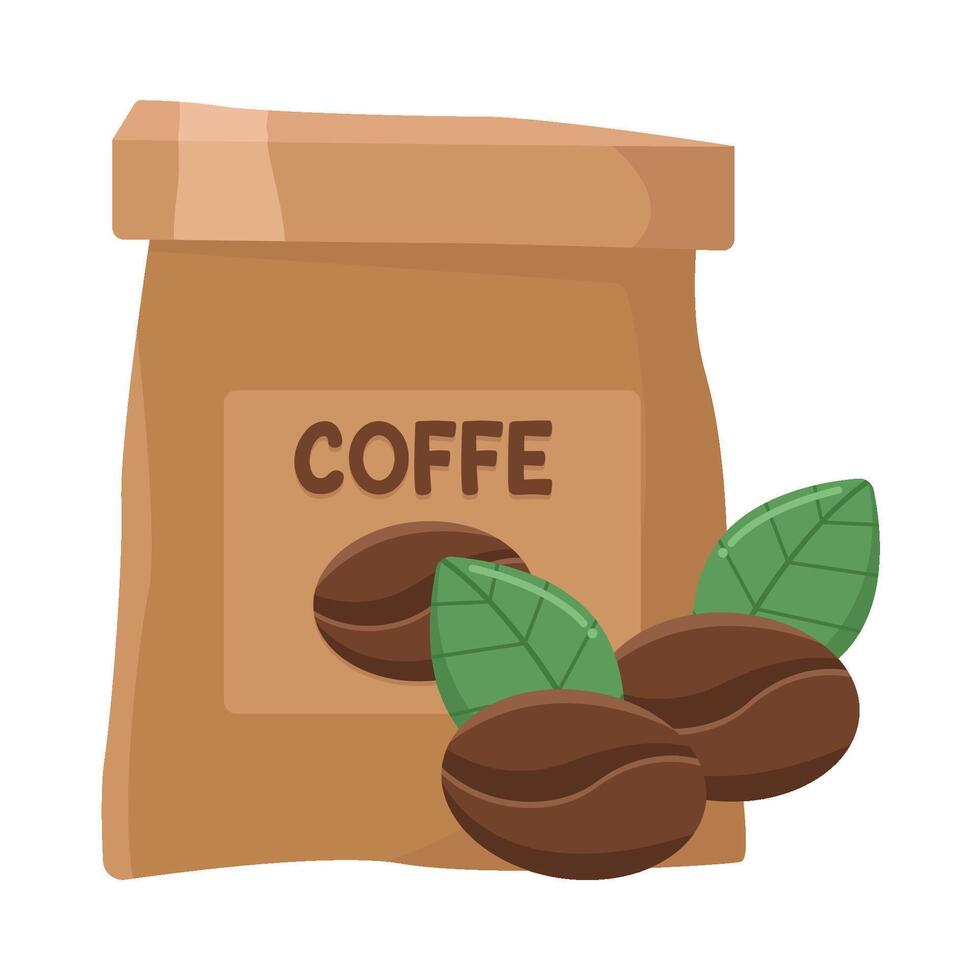 Kaffee Tasche mit Kaffee Bohnen Illustration vektor