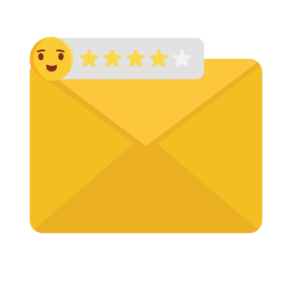 Rezension Stern, Emoji mit Mail Illustration vektor