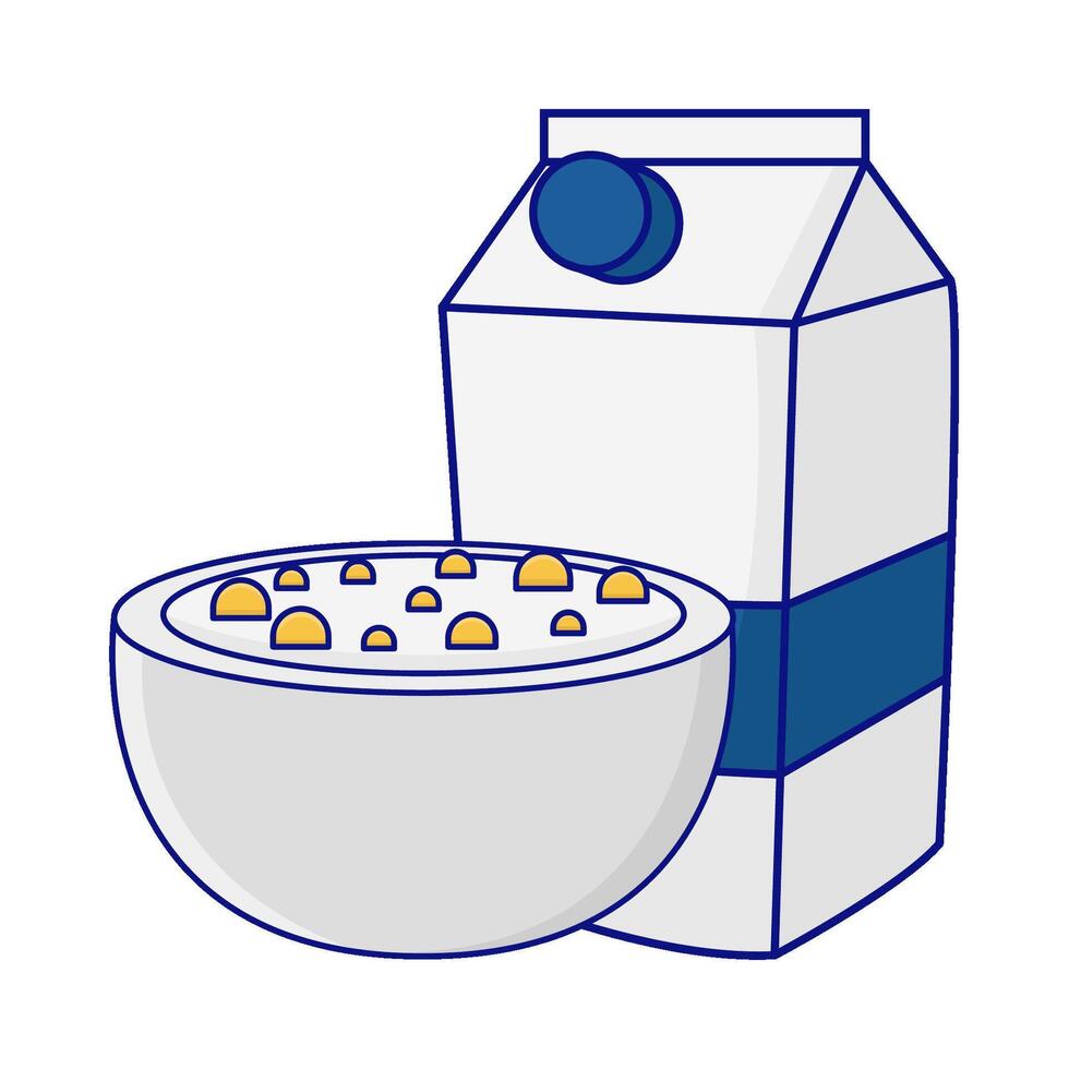 låda mjölk med flingor illustration vektor