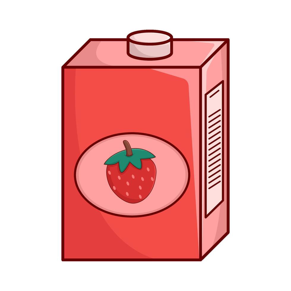 låda jordgubb juice illustration vektor