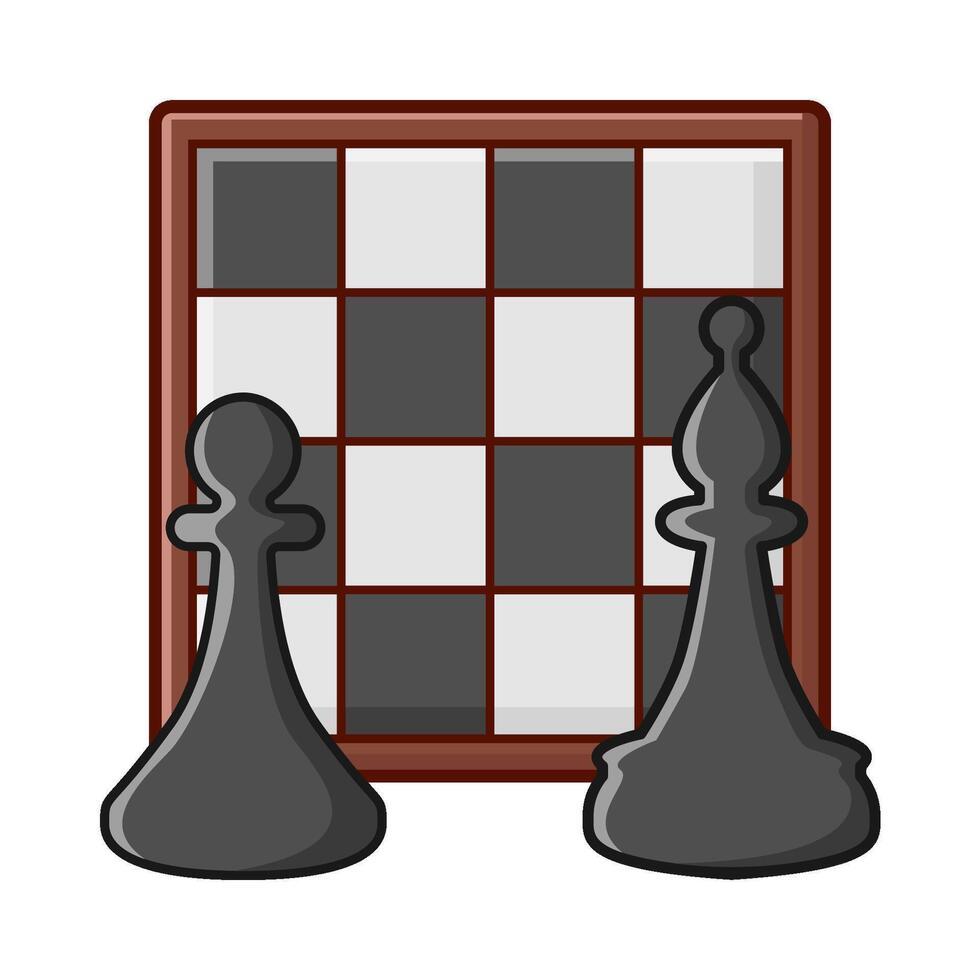 Pfand Schach, Bischof Schach mit Tafel Schach Illustration vektor