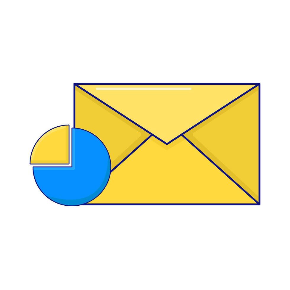 Email mit Kuchen Diagramm Illustration vektor