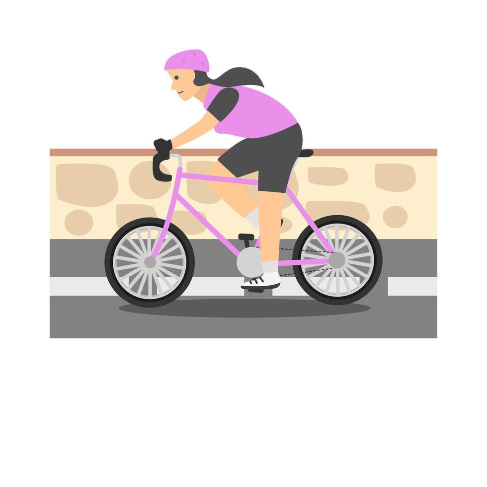 människor rida cyklar sport illustration vektor