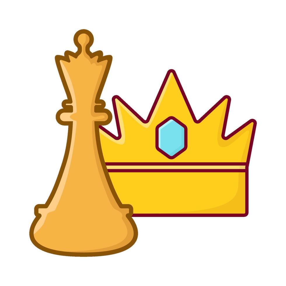 drottning schack med krona schack illustration vektor