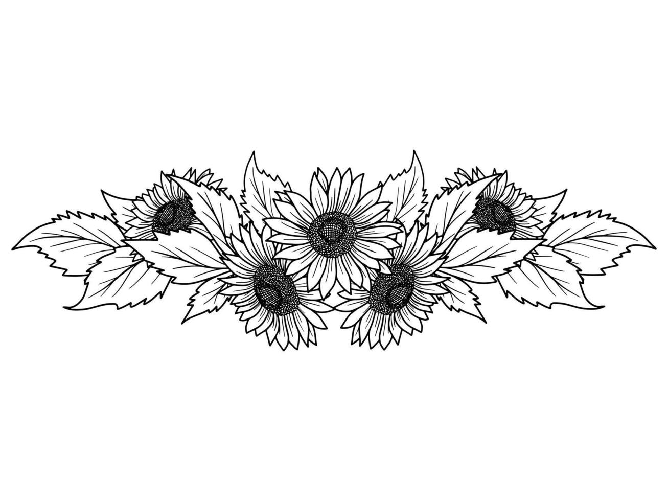 blomma linje konst svart och vit vektor
