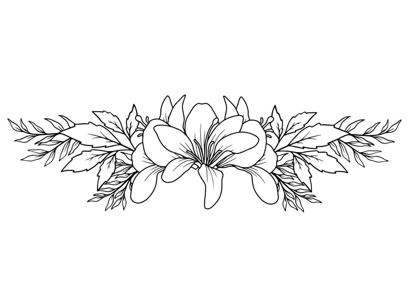 Hand gezeichnet Blume Linie Kunst Illustration vektor