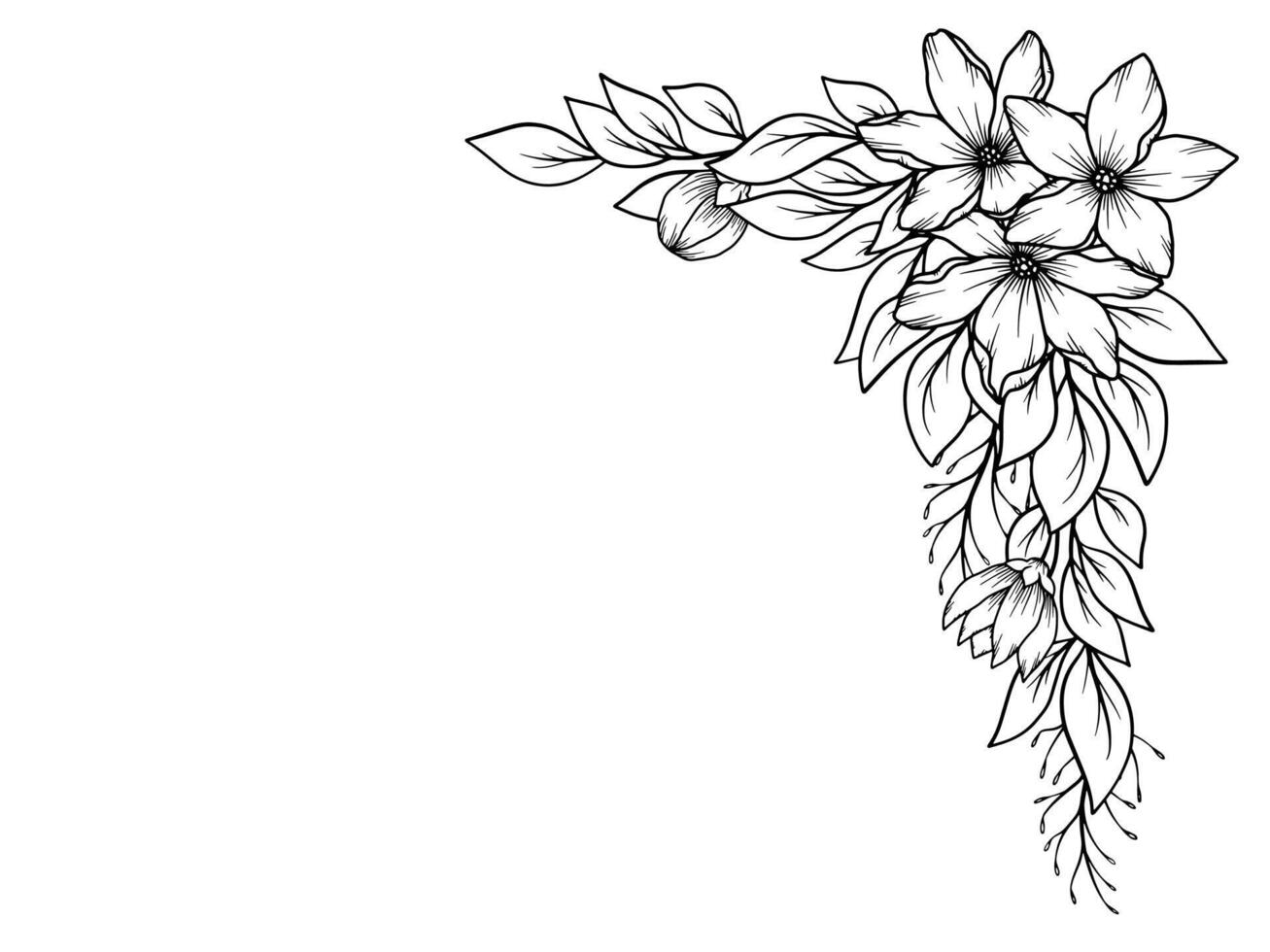 blomma bukett linje konst illustration vektor