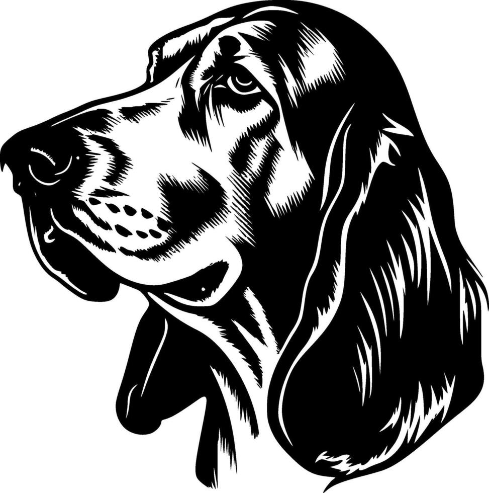 basset hund - svart och vit isolerat ikon - vektor illustration
