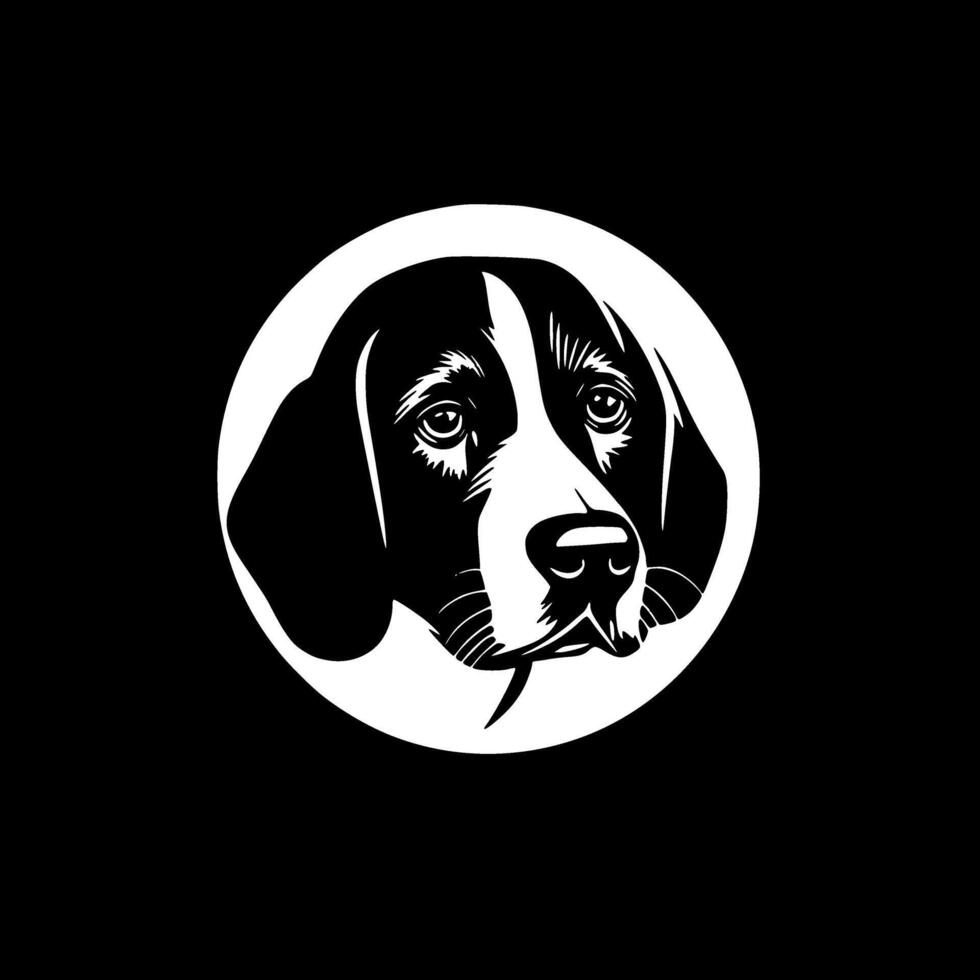 beagle hund, minimalistisk och enkel silhuett - vektor illustration