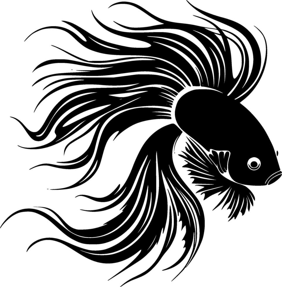 betta fisk, minimalistisk och enkel silhuett - vektor illustration