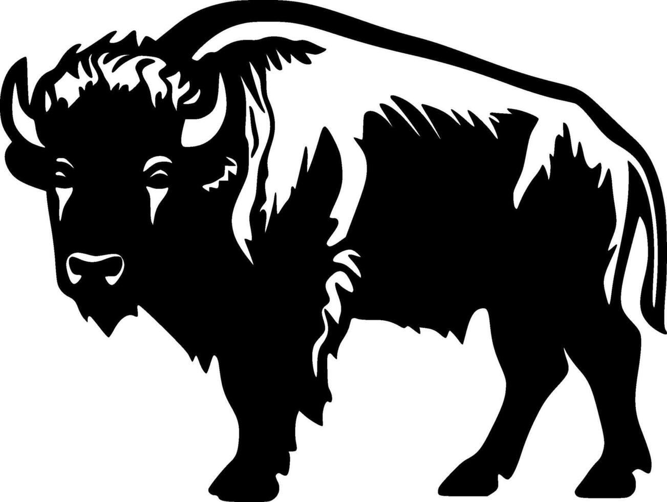 bison - minimalistisk och platt logotyp - vektor illustration