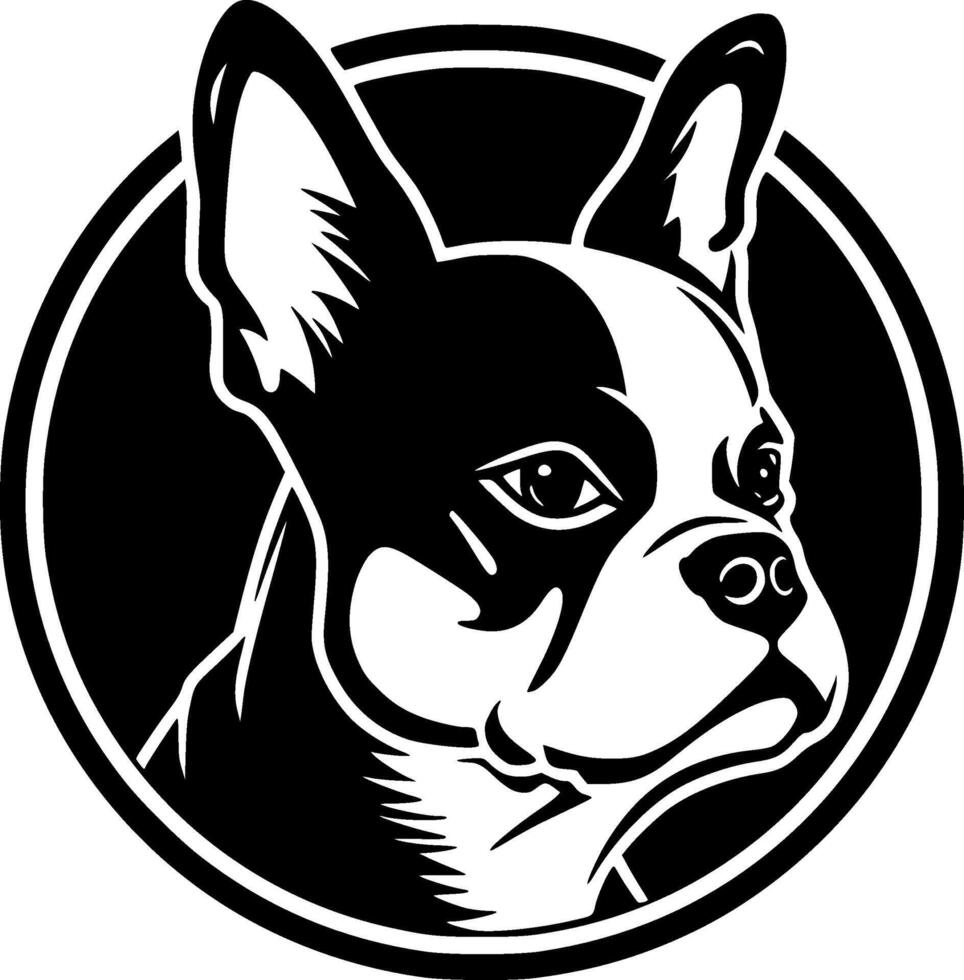 boston terrier, minimalistisk och enkel silhuett - vektor illustration