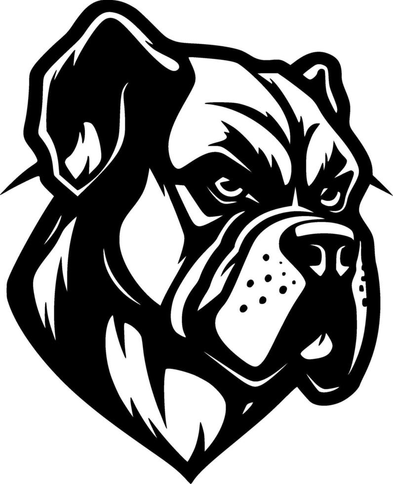 boxare hund, svart och vit vektor illustration