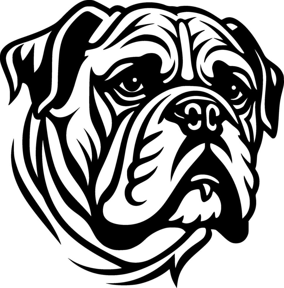 bulldogg, minimalistisk och enkel silhuett - vektor illustration