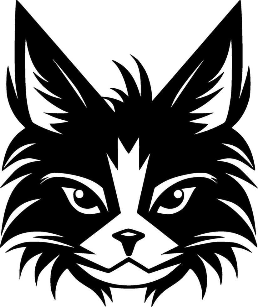 katt - minimalistisk och platt logotyp - vektor illustration