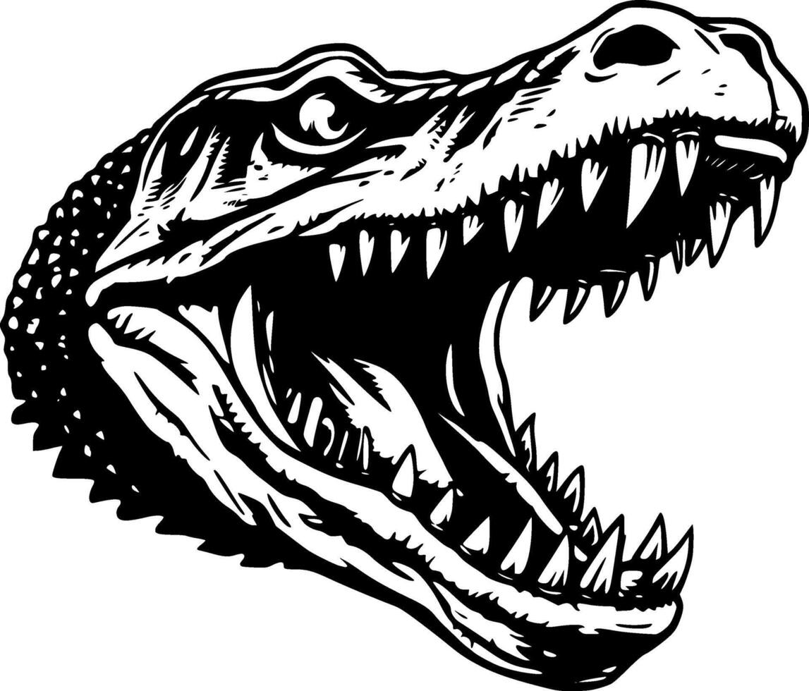 Krokodil - - minimalistisch und eben Logo - - Vektor Illustration